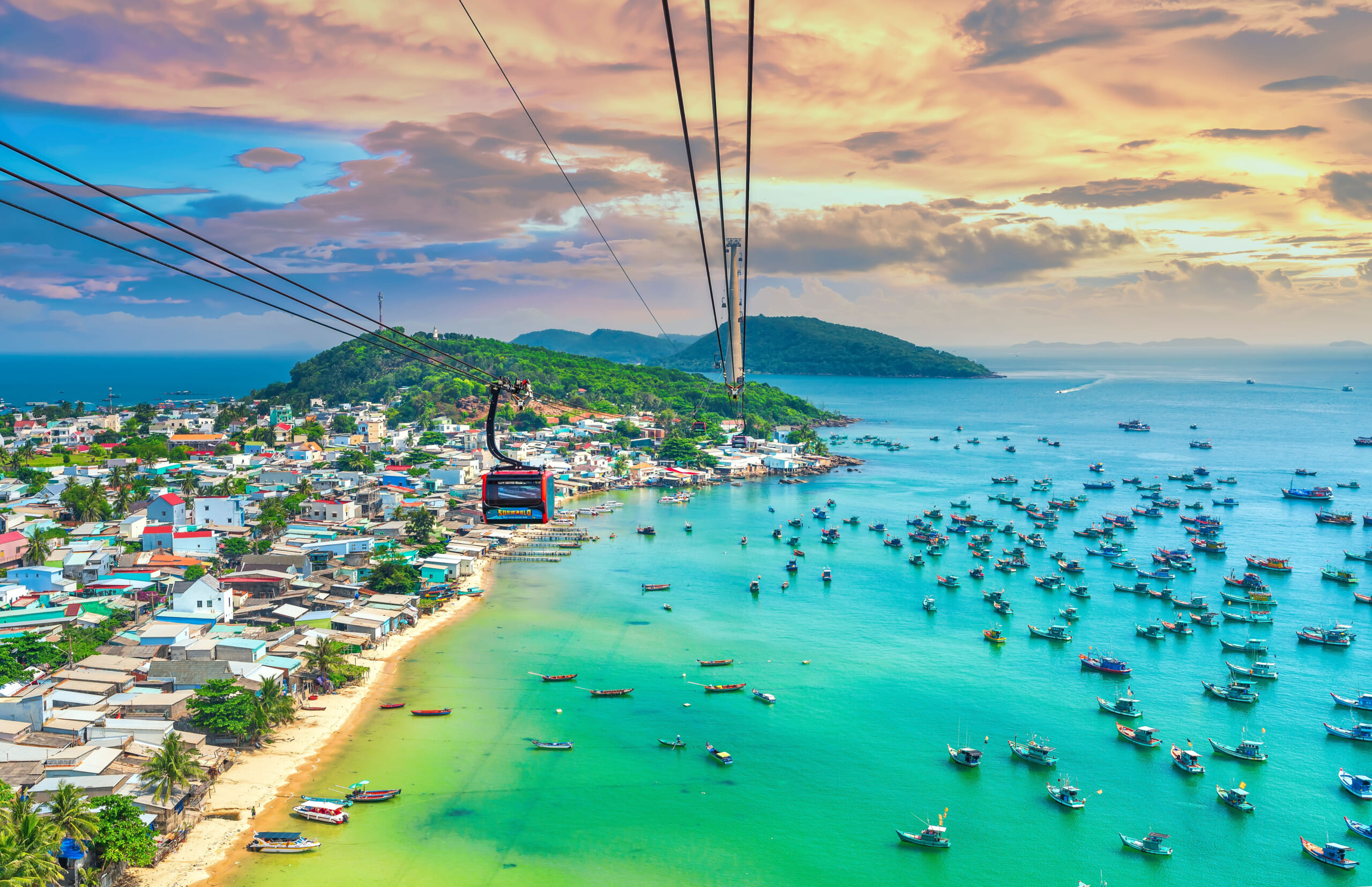 The longest cable car ride in the world, Phu Quoc island in South Vietnam © Shutterstock ID 2216347211