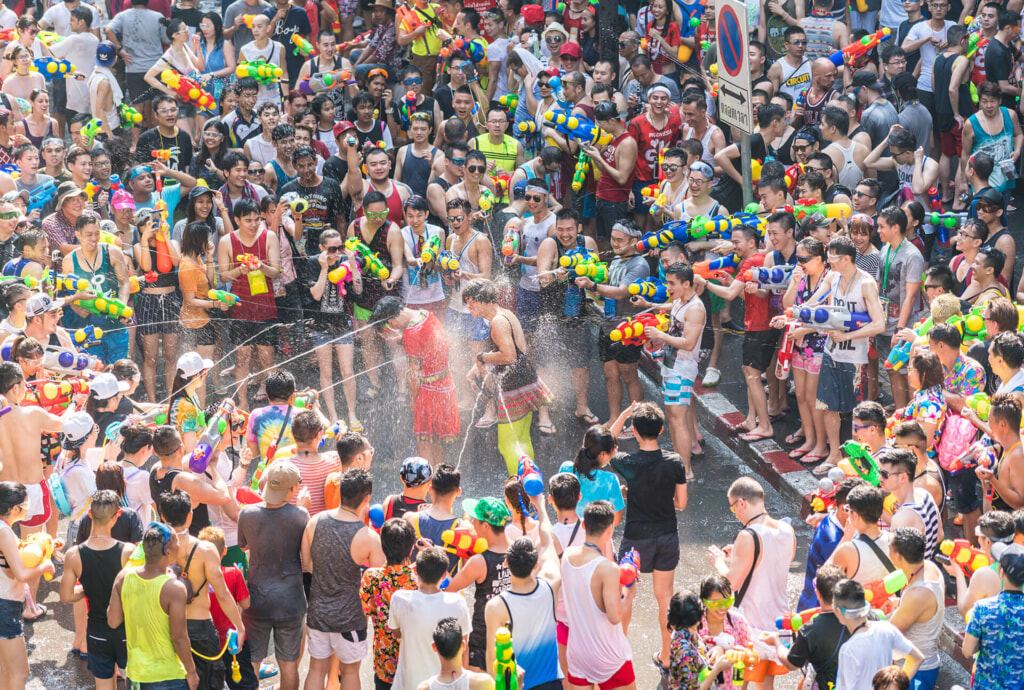 Songkran Festival in Silom, Bangkok, Thailand © ShutterStock ID 545893045