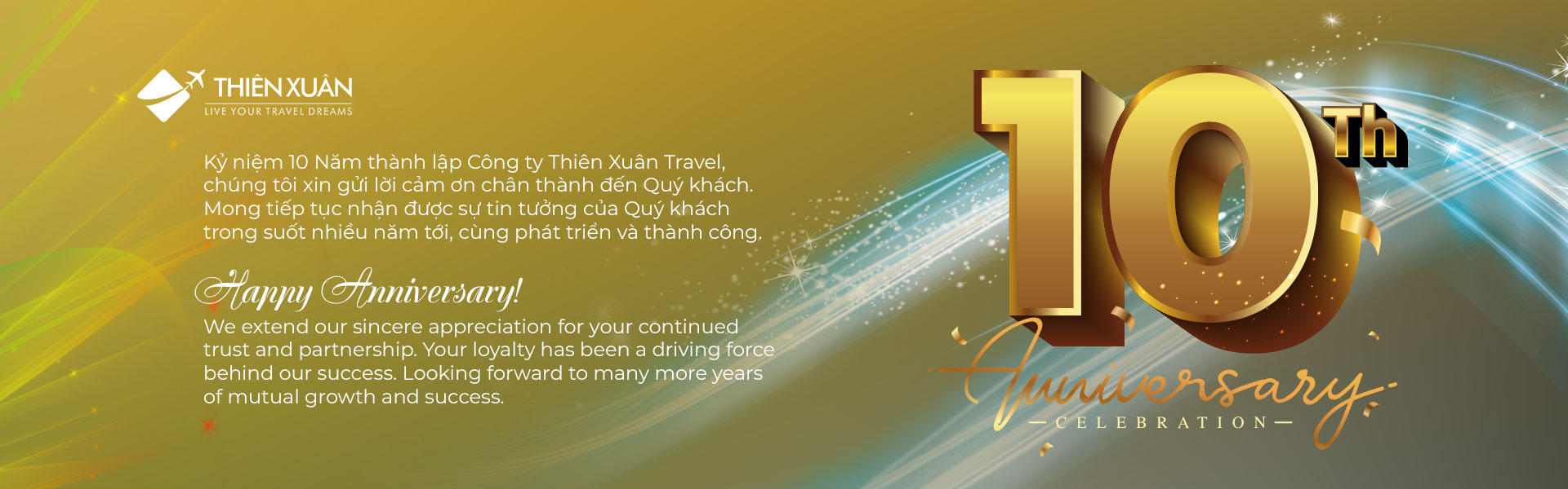 Thiên Xuân Travel – Live your travel dreams! Happy 10th Anniversary. Since 2014