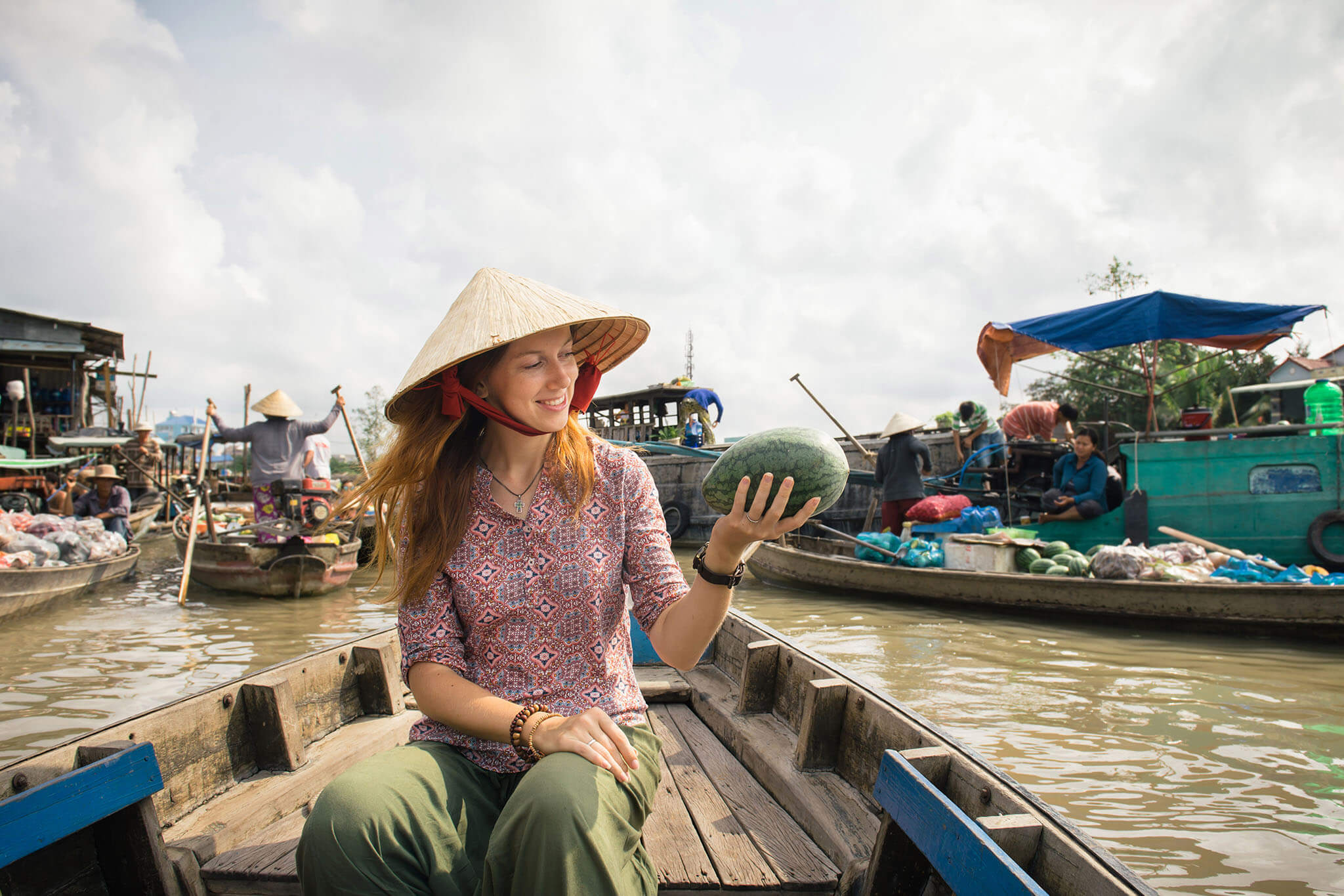 Cai Rang floating market, Can Tho, Vietnam © ShutterStock 416948800 by Dmytro Gilitukha